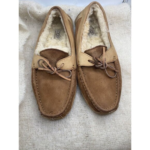 UGG Slippers  Men’s Size 11  5102 Moc Slip On Tan Rubber Soles main image 15